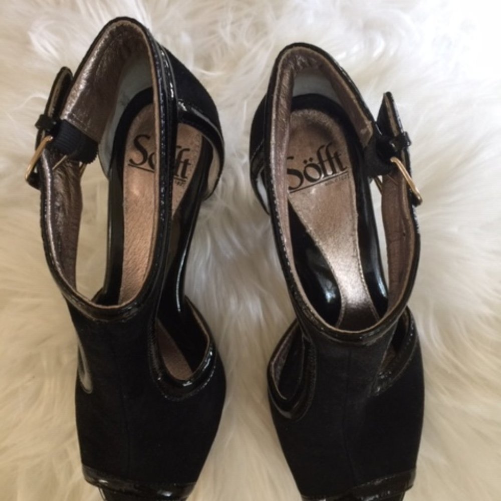 SOFFT BLACK SUEDE LEATHER 7M HEEL SHOES